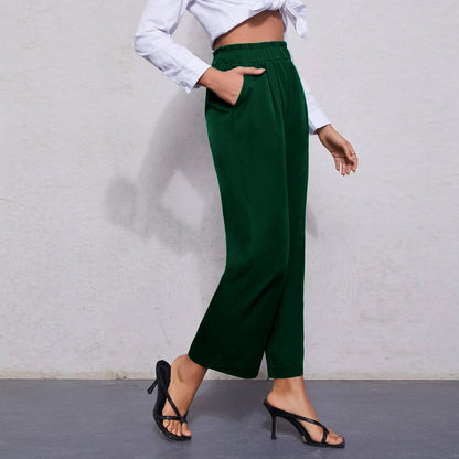 popular summer new New  ins popular women's clothing simple waist straight nine-point versatile casual pants