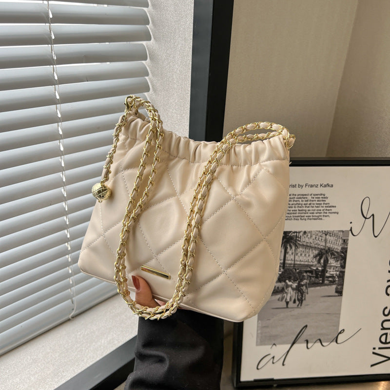 VLOVELAW 2025 Customized New explosive bags bags women's rhombus embroidery thread shoulder bucket bag high-end chain bag crossbody women's bag