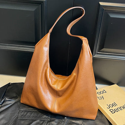 VLOVELAW 2025 Retro women's large-capacity underarm bag popular new casual shoulder shopping bag niche design commuter tote bag