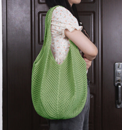 VLOVELAW South Korea Vintage Ins Shoulder Cotton Thread Woven Bag New Crochet Handbag Straw Bag Vacation Beach Bag