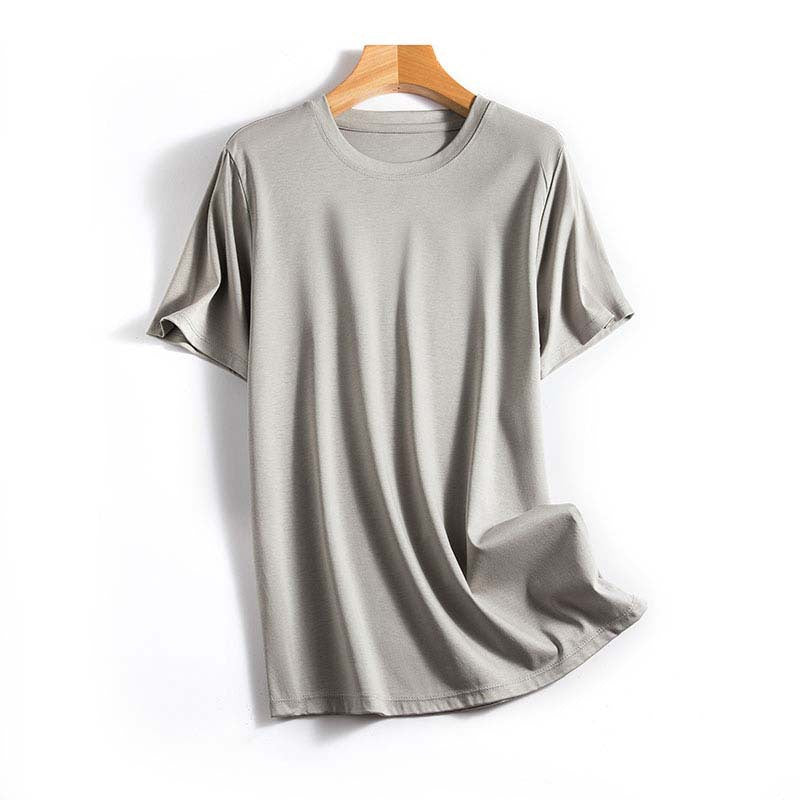 VLOVELAW Short-Sleeved Women's Clothing Spring and Summer Clothes Women's Big Belly Slimming Purple Top  White T Shoulder T-shirt Women's Short-Sleeved