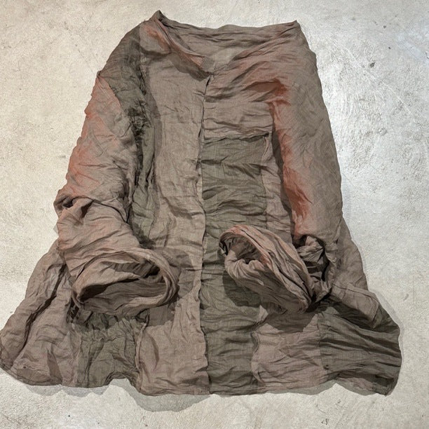 2025    Su Nian Weiyang 23/12 SN03 Fashion Retro Crew Neck Ramie Patchwork Cardigan