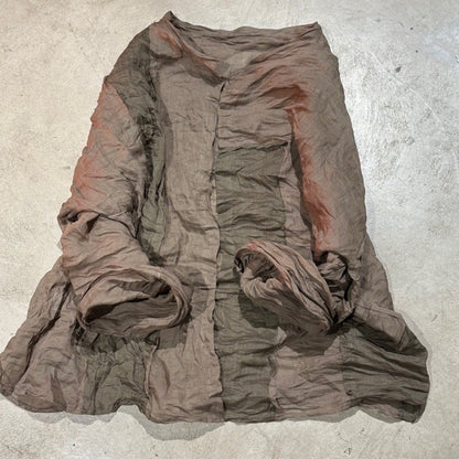 2025    Su Nian Weiyang 23/12 SN03 Fashion Retro Crew Neck Ramie Patchwork Cardigan