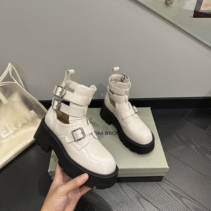 Genuine Leather Fashionable Boots Versatile Style Shoes Fashion Martin Boots Women Summer and Autumn Thin  New Boots Booties