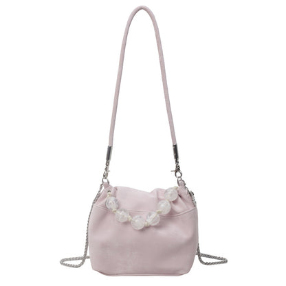 VLOVELAW 2025 Korean version of niche portable pearl fashion commuter messenger bag women's popular new trendy versatile high-end bucket bag