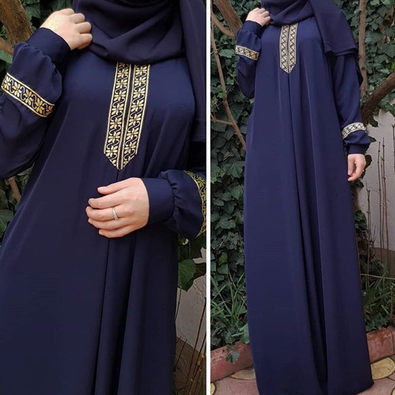 VLOVELAW Cross Border New Wish  Ethnic Style Webbing Loose Long Dress plus Size Dress Women
