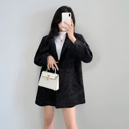 2025 fashion women's clothing high-end jacket autumn commuting versatile suit loose temperament professional small suit outside