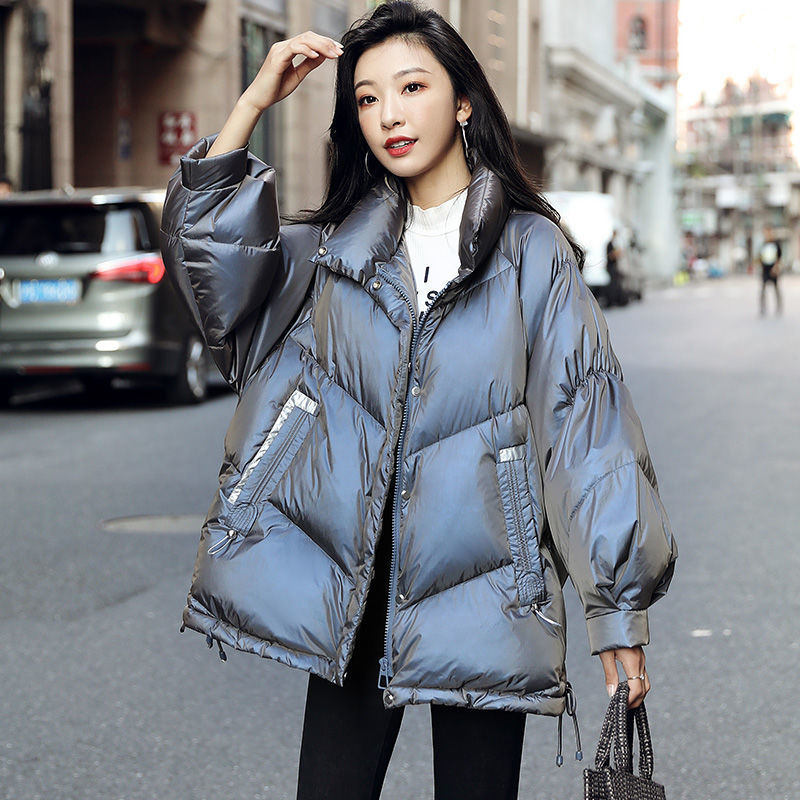 Black Zero Pressure Bread Down Jacket Women's popular Winter Clothing New Warm White Duck Down Small Down Jacket Tide