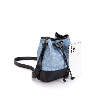 vlovelaw Guangzhou Women's Bag Wholesale Bags  Spring New Denim Seasoning Bag Printed Bucket Bag Ins Messenger Bag