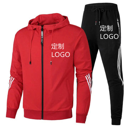 VLOVELAW  new spring and autumn men's suit trousers youth casual running three bars sports suit men's two