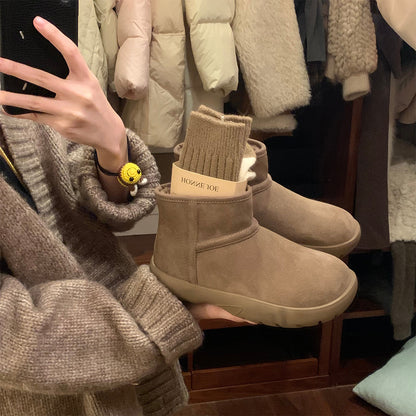 2025  Thick-soled short snow boots Warm plush snow boots Cotton shoes Winter deep boots