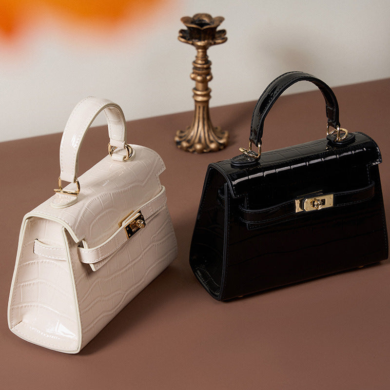 VLOVELAW 2025 Bag popular spring and summer new bag women's bag crossbody light luxury portable crocodile pattern Kelly bag cowhide small bag