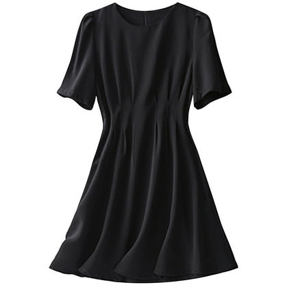 2025 Huge slim pleated waist dress summer small man  summer new women's clothing medium and long skirt