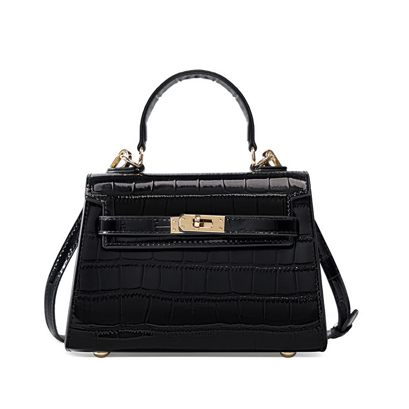 VLOVELAW 2025 Bag popular spring and summer new bag women's bag crossbody light luxury portable crocodile pattern Kelly bag cowhide small bag