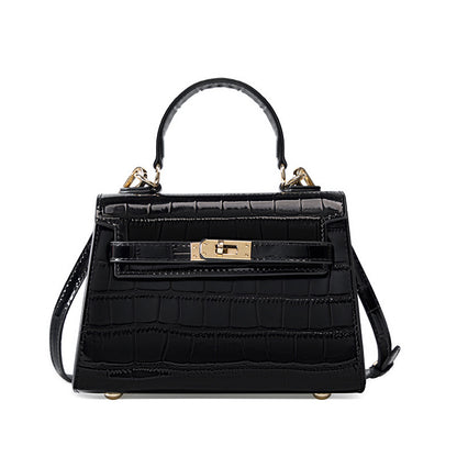VLOVELAW 2025 Bag popular spring and summer new bag women's bag crossbody light luxury portable crocodile pattern Kelly bag cowhide small bag