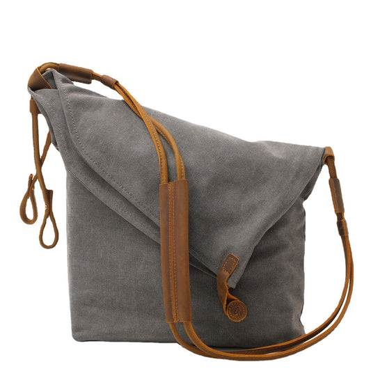 VLOVELAW 2025 Muchuan canvas women's bag shoulder bag messenger bag retro literary cloth bag trendy men's and women's canvas bag commuter