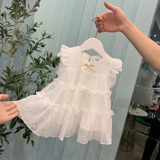 VLOVELAW Girls'  New Summer Dress Baby Girl Princess Dress Western Style Pettiskirt Small and Older Children's Dresses Baby Skirt Thin