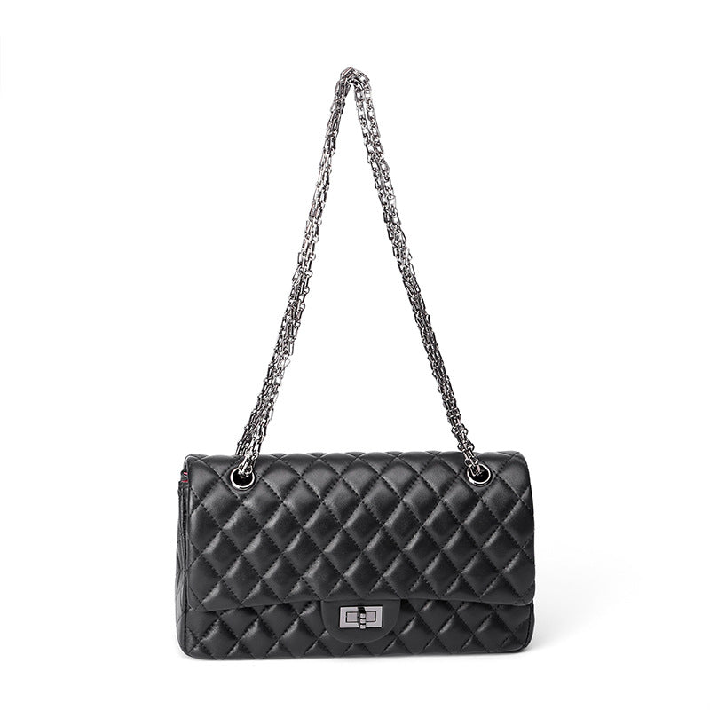 VLOVELAW 2025 Classic fashion sheepskin rhombus chain bag genuine leather simple shoulder messenger bag lock texture multi-functional small square bag