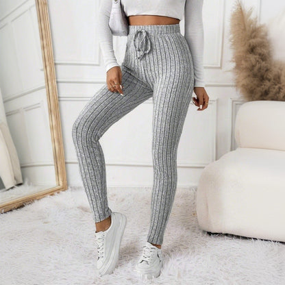 New basic women's clothing fashion simple knitted casual pants autumn and winter new tight legs thin nine-point pants
