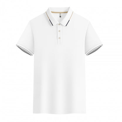 VLOVELAW 2025 ice silk contrasting color printing small lapel men's polo shirt cultural shirt workwear short-sleeved overalls can print logo