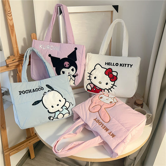 VLOVELAW New Cartoon Cute down Cloth Handbag Pacha Dog Shoulder Bag Melody Clow M Tote Bag