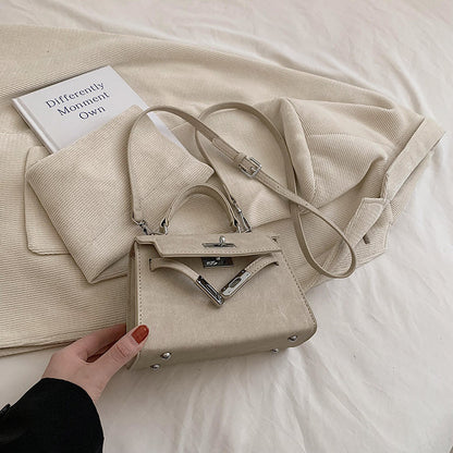 VLOVELAW This Year's Popular Retro Small Bags Women's  New Fashion Summer Crossbody Bag Women's Textured Portable Kelly Bag