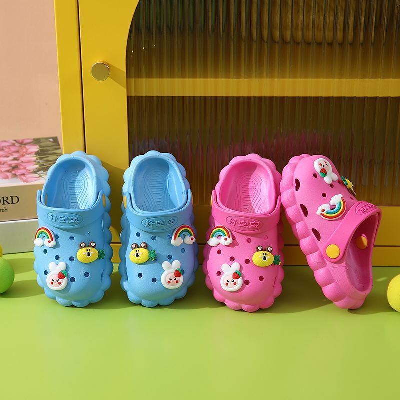 VLOVELAW Summer New Children's Sandals Casual Beach Hole Shoes Cute Cartoon Home Slippers Non-Slip Soft Bottom