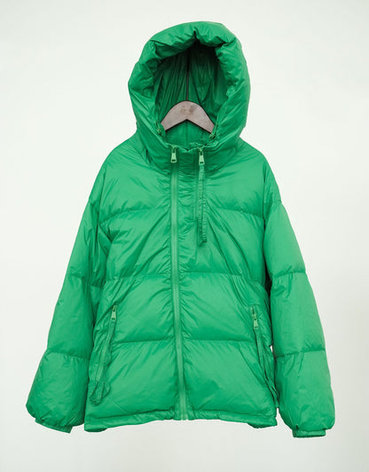 Winter light sports hooded thickened down jacket literary and leisure Hong Kong style warm clouds white duck down jacket W22399