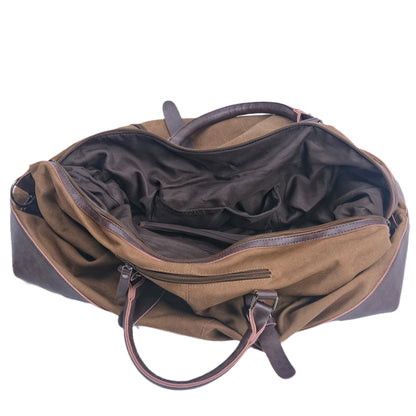 VLOVELAW 2025 2025 large-capacity men's hand-held travel bags, casual canvas with imitation leather messenger bags, luggage bags, fitness weekend bags