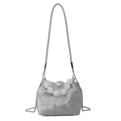VLOVELAW 2025 Korean version of niche portable pearl fashion commuter messenger bag women's popular new trendy versatile high-end bucket bag