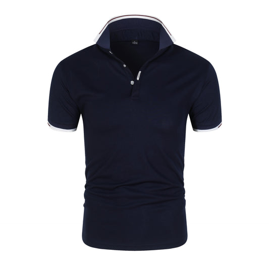 VLOVELAW 2025 Summer business men's polo shirt solid color cotton short-sleeved youth popular casual POLO shirt lapel short-sleeved T-shirt