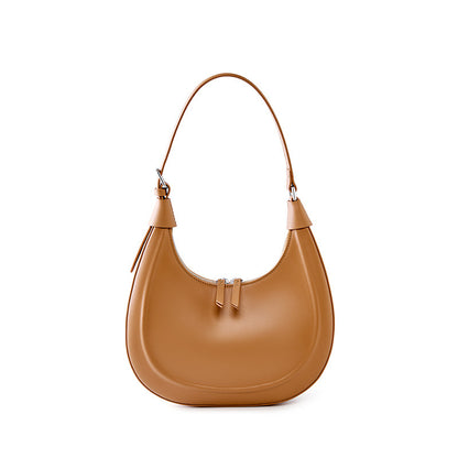 VLOVELAW 2025 Internet celebrity high-end cowhide half-moon bag fashion crescent armpit bag popular new leather casual shoulder messenger bag