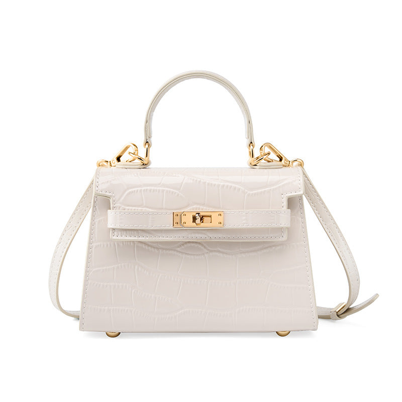 VLOVELAW 2025 Bag popular spring and summer new bag women's bag crossbody light luxury portable crocodile pattern Kelly bag cowhide small bag