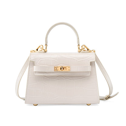 VLOVELAW 2025 Bag popular spring and summer new bag women's bag crossbody light luxury portable crocodile pattern Kelly bag cowhide small bag