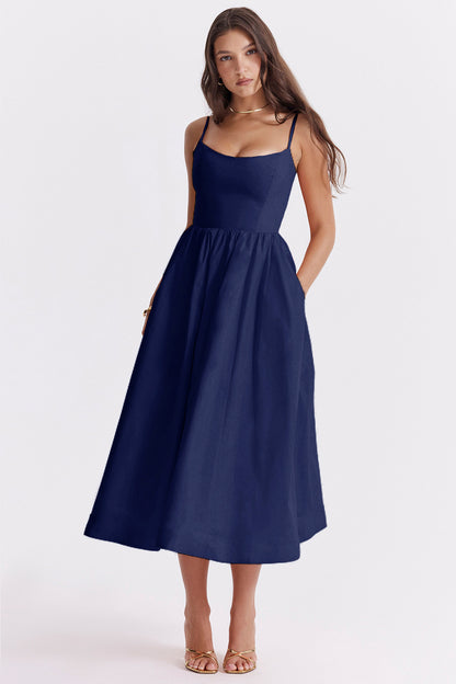 VLOVELAW Foreign Trade Women's Clothing  Long Skirt Summer New Cross-Border Sexy Backless Spaghetti Straps Gentle Dress Women's Skirt