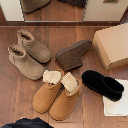 2025  Thick-soled short snow boots Warm plush snow boots Cotton shoes Winter deep boots