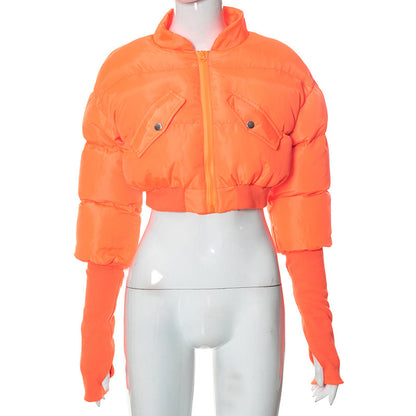 M22TP405 European and American women's clothing New winter new fashion cotton clothes stand-up collar short jacket warm bread clothes jacket