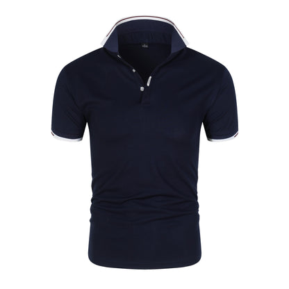 VLOVELAW 2025 Summer business men's polo shirt solid color cotton short-sleeved youth popular casual POLO shirt lapel short-sleeved T-shirt