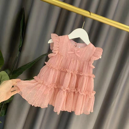 VLOVELAW Girls'  New Summer Dress Baby Girl Princess Dress Western Style Pettiskirt Small and Older Children's Dresses Baby Skirt Thin