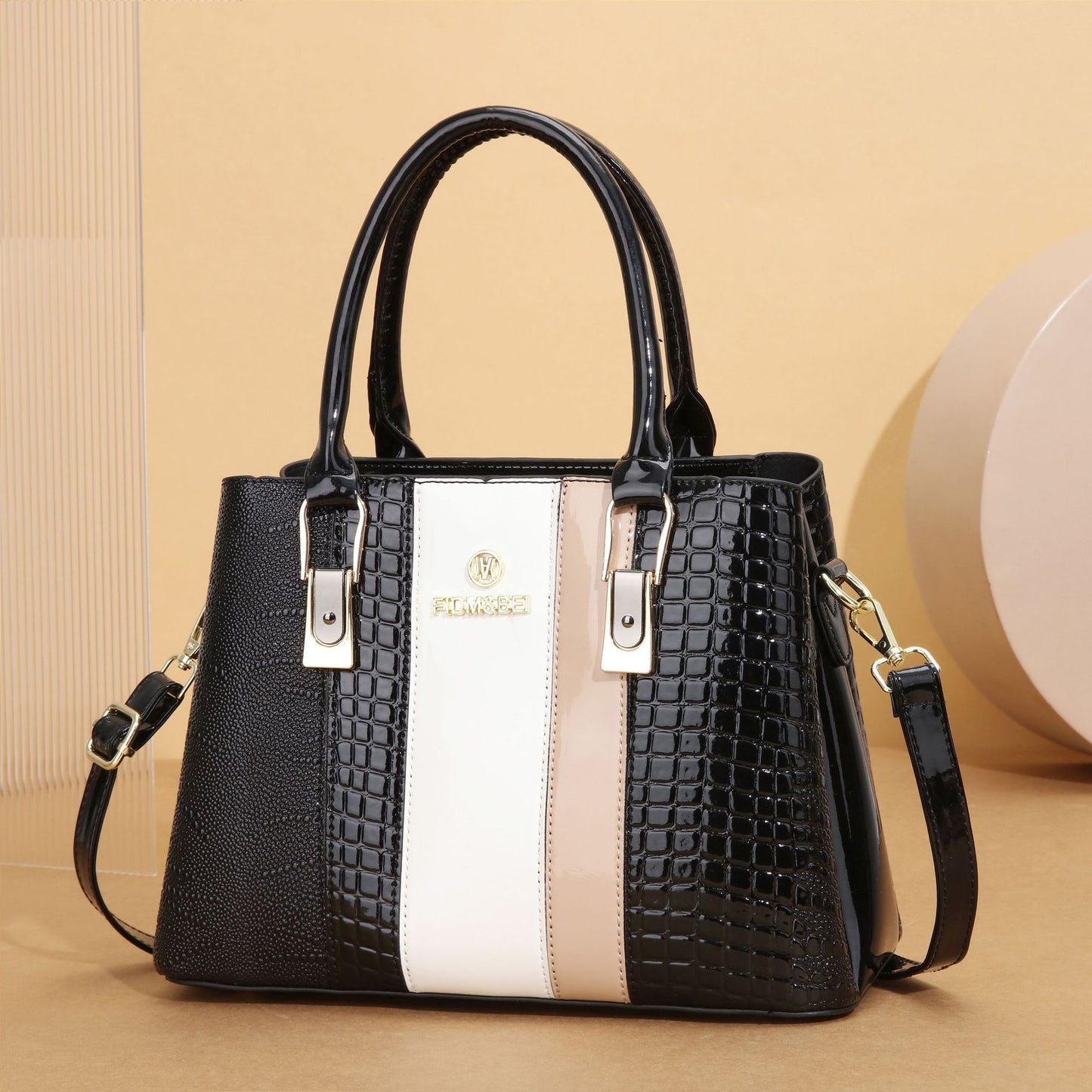 VLOVELAW 2025 bag women's bag advanced sense popular new texture middle-aged mother bag splicing contrasting color large-capacity handbag bag