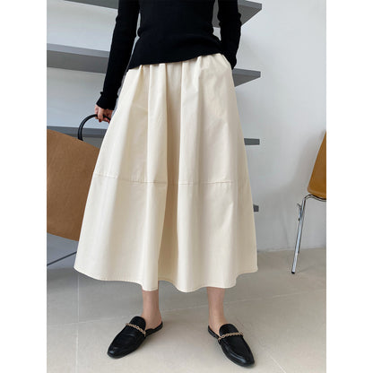 Luxi, the new autumn high-waisted and thin fluffy A-shaped skirt skirt, elastic waist medium and long swinging umbrella skirt 332