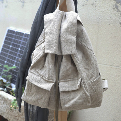 Artistic Cotton and Linen Backpack New Large Capacity Korean Style Simple College Student Casual Canvas Backpack Ultra-Light Travel Bag