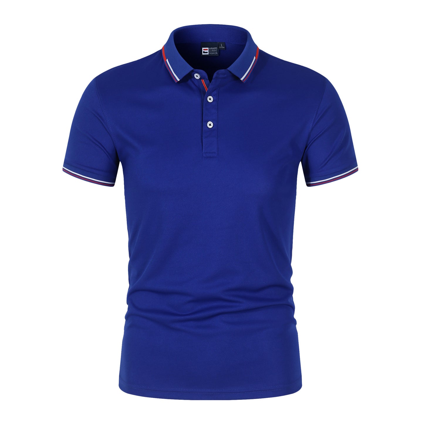 VLOVELAW 2025 New new solid color men's Polo shirt Popular trade large size light plate stand-up collar T-shirt  loose short sleeves, trendy