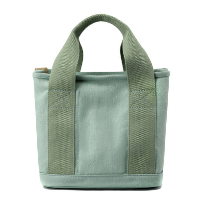VLOVELAW Small Bag with Zipper Japanese Multi-Layer Bag Niche Lady Shoulder Bag Portable Thickened Canvas Mobile Phone Bucket Tote Bag
