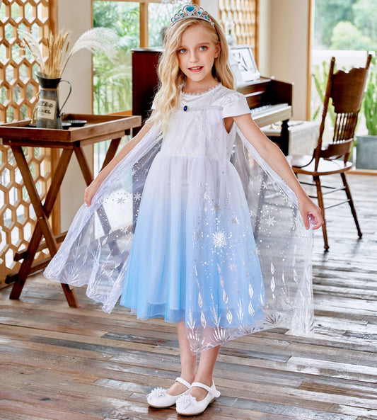 VLOVELAW Princess Elsa Dress Frozen Summer Girls Birthday Skirt New Children Dress Little Girl Western Style