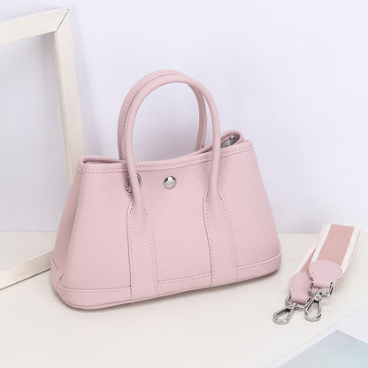 VLOVELAW 2025 New version, first-layer cowhide garden bag, genuine leather, fashionable large-capacity tote bag, wide shoulder strap, shoulder bag, commuter handbag.