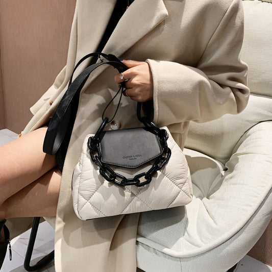 VLOVELAW Women's Bag  New Diamond Embroidery Thread Color Matching Chain Dumpling Bag Western Style Trendy One-Shoulder Crossbady Handbag