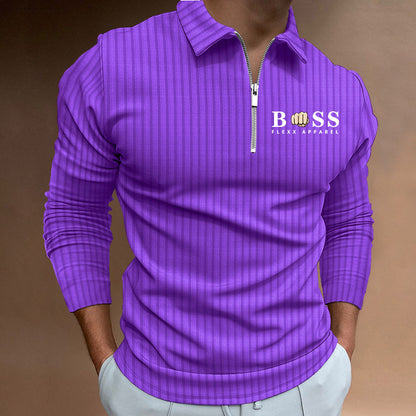 VLOVELAW 2025 Popular, , Autumn and Winter Express  New POLO Shirt Zipper Striped Long Sleeve Men's Polo Shirt