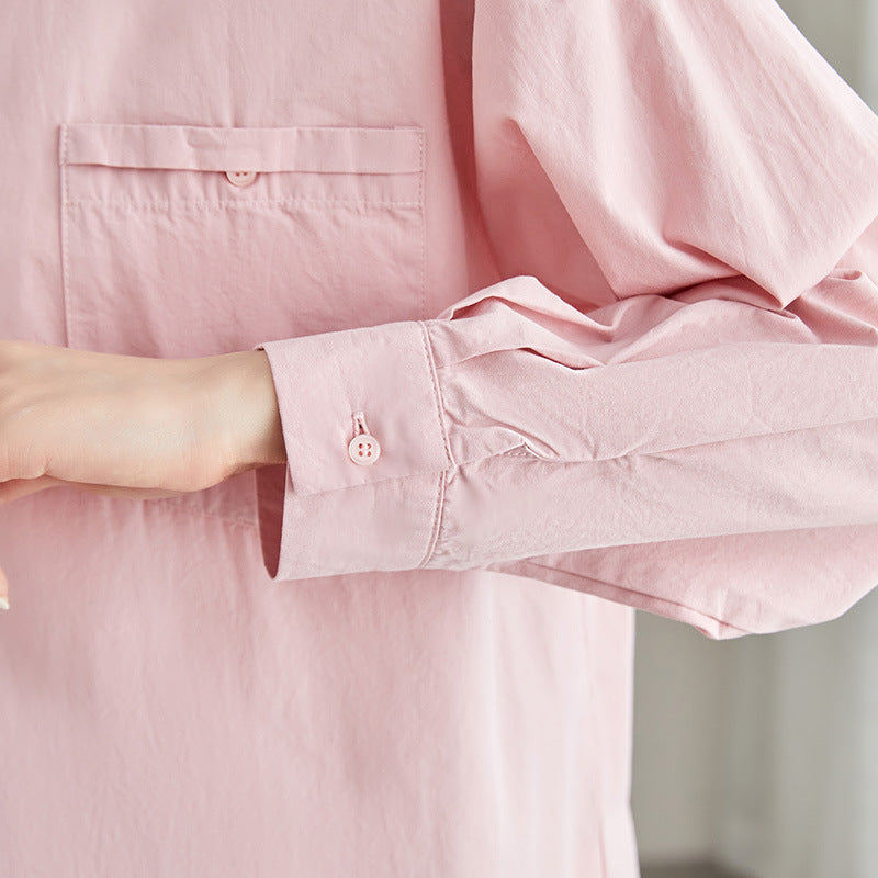direct spring clothing new long-sleeved white pure cotton women's loose casual design niche shirt