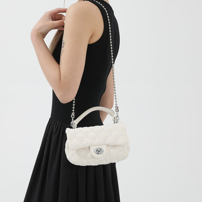 VLOVELAW 2025 Premium sense small fragrant wind rhombus chain portable small bag women's popular fashion with solid color shoulder messenger bag